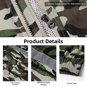 Palton de lucru masculin de vară cu patru ventilatoare pentru răcire, protecție reflectivă solară, 100% poliester