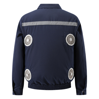 Palton de lucru masculin de vară cu patru ventilatoare pentru răcire, protecție reflectivă solară, 100% poliester