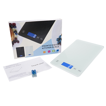 Кухненска везна DH-A11 с електронно измерване и дигитална стъклена повърхност, капацитет 15 кг, захранване от батерия, мултифункционална.