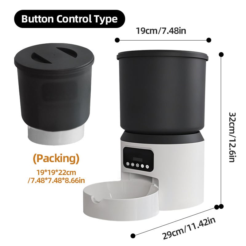 Έξυπνος αυτόματος τροφοδότης για γάτες και σκύλους, χωρητικότητα 4L, προγραμματιζόμενη δοσολογία, απομακρυσμένος έλεγχος με βίντεο και ήχο, κάμερα, συμβατή εφαρμογή