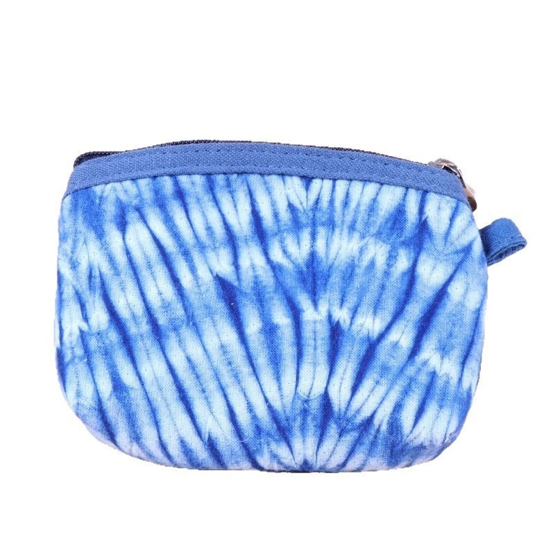 Pamučni novčanik za kovanice s prugastim uzorkom, biljno bojanje tie-dye, unisex, lansiran u proljeće 2025.