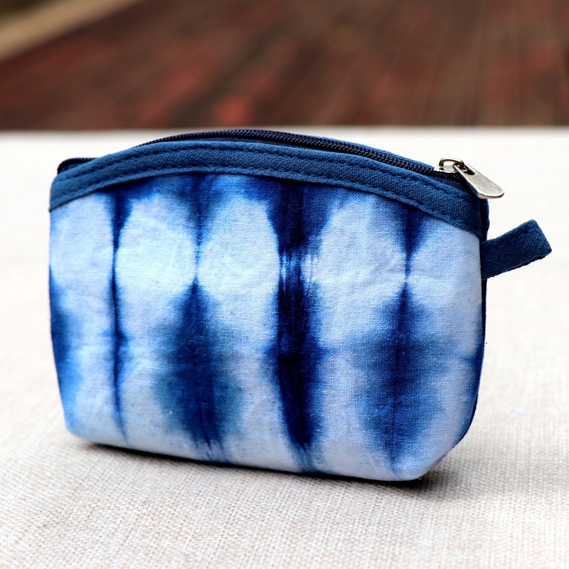Pamučni novčanik za kovanice s prugastim uzorkom, biljno bojanje tie-dye, unisex, lansiran u proljeće 2025.