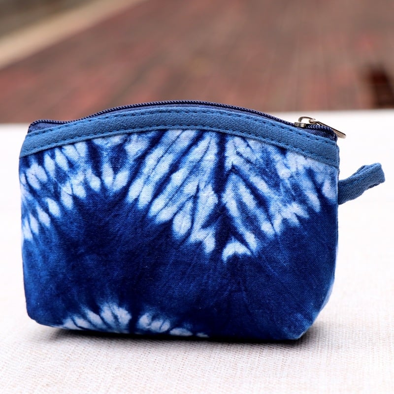 Pamučni novčanik za kovanice s prugastim uzorkom, biljno bojanje tie-dye, unisex, lansiran u proljeće 2025.
