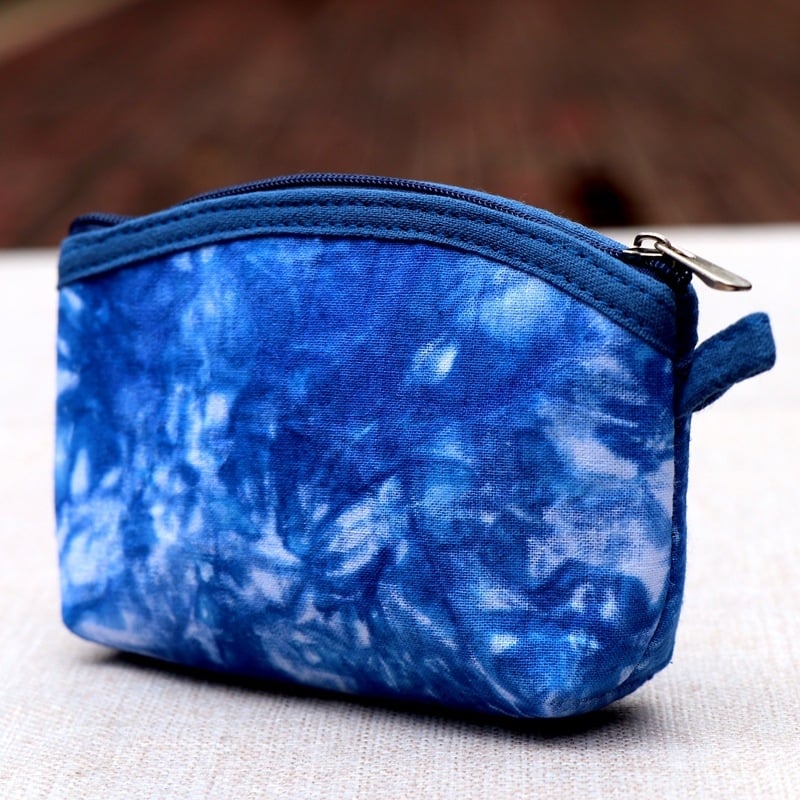 Pamučni novčanik za kovanice s prugastim uzorkom, biljno bojanje tie-dye, unisex, lansiran u proljeće 2025.