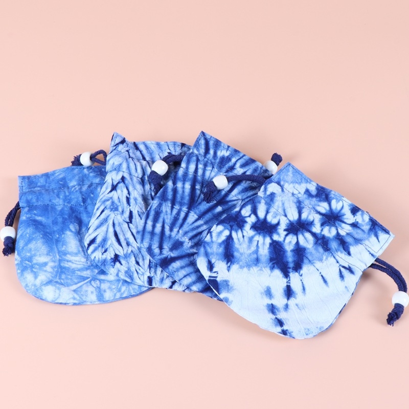 Pamučni novčanik za kovanice s prugastim uzorkom, biljno bojanje tie-dye, unisex, lansiran u proljeće 2025.