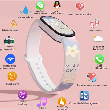 M8 pametni narukvica: brojanje koraka, otkucaji srca, krvni tlak, SpO2 i praćenje sna; Bluetooth s Android kompatibilnošću; silikonska narukvica; do 7 dana trajanja baterije; dnevna vodootpornost