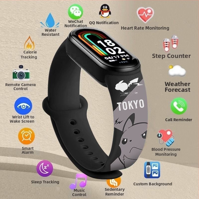 M8 pametni narukvica: brojanje koraka, otkucaji srca, krvni tlak, SpO2 i praćenje sna; Bluetooth s Android kompatibilnošću; silikonska narukvica; do 7 dana trajanja baterije; dnevna vodootpornost