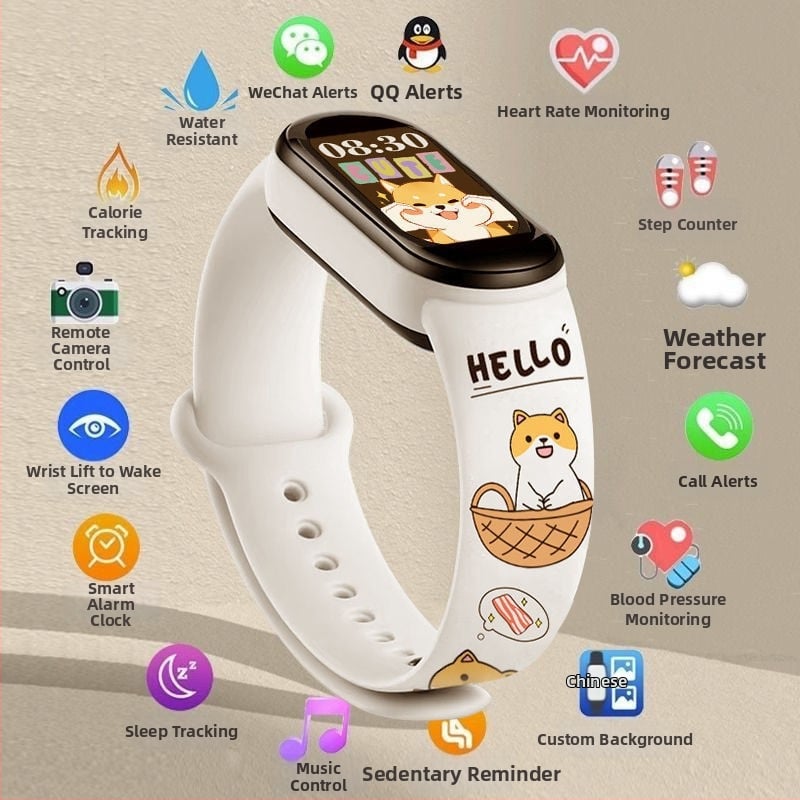 M8 pametni narukvica: brojanje koraka, otkucaji srca, krvni tlak, SpO2 i praćenje sna; Bluetooth s Android kompatibilnošću; silikonska narukvica; do 7 dana trajanja baterije; dnevna vodootpornost