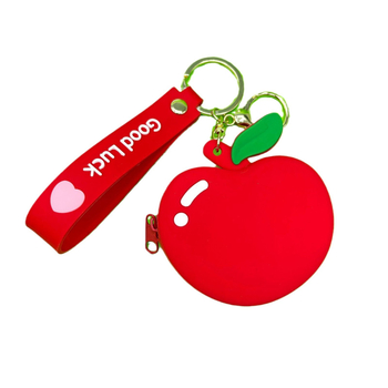 Portofel pentru monede din silicon cu model fructe, căptușeală PU, pentru depozitarea monedelor, utilizare zilnică