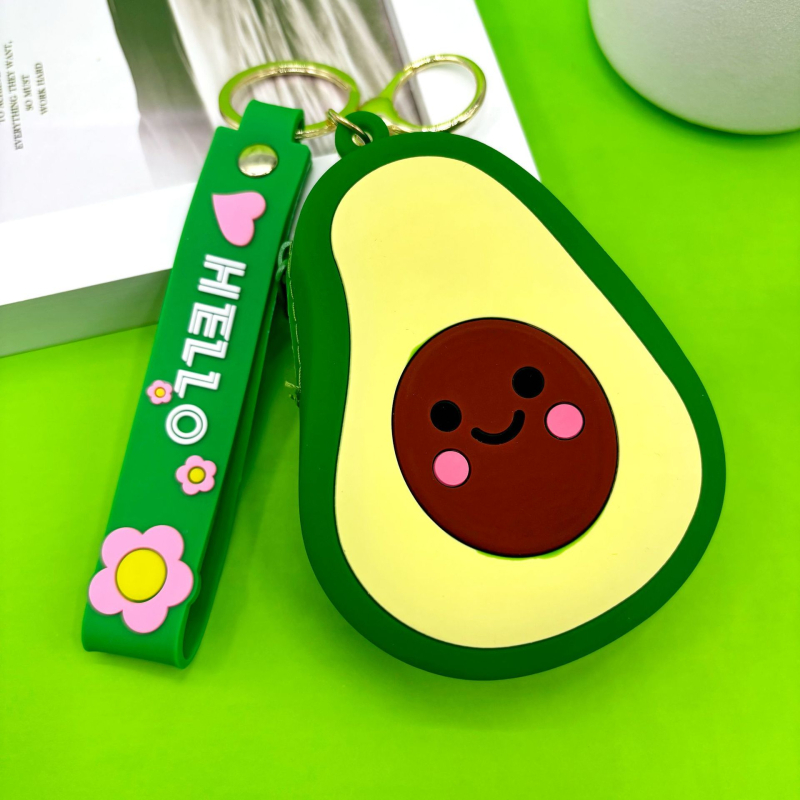 Portofel pentru monede din silicon cu model fructe, căptușeală PU, pentru depozitarea monedelor, utilizare zilnică