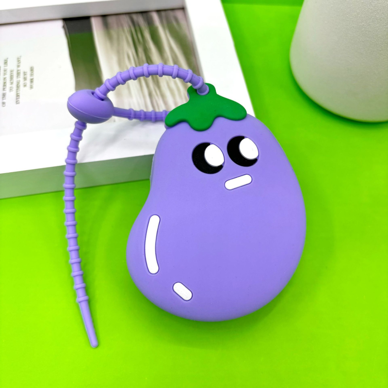 Portofel pentru monede din silicon cu model fructe, căptușeală PU, pentru depozitarea monedelor, utilizare zilnică