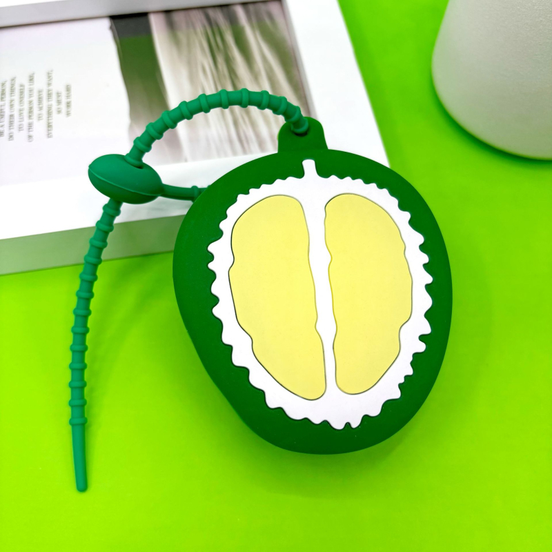 Portofel pentru monede din silicon cu model fructe, căptușeală PU, pentru depozitarea monedelor, utilizare zilnică