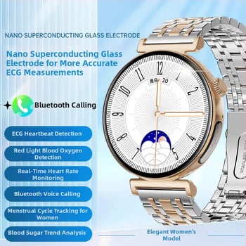 JA02 Pametni sat s AMOLED zaslonom, Bluetooth pozivi, EKG, tjelesna temperatura i zasićenost krvlju kisikom, za žene