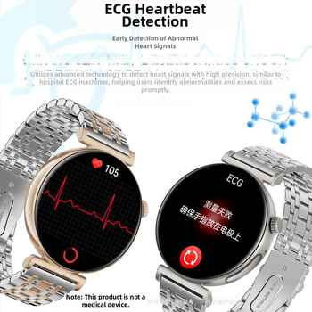 JA02 Pametni sat s AMOLED zaslonom, Bluetooth pozivi, EKG, tjelesna temperatura i zasićenost krvlju kisikom, za žene