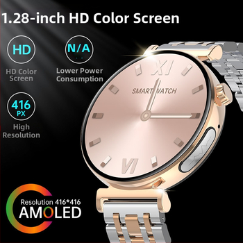 JA02 Pametni sat s AMOLED zaslonom, Bluetooth pozivi, EKG, tjelesna temperatura i zasićenost krvlju kisikom, za žene