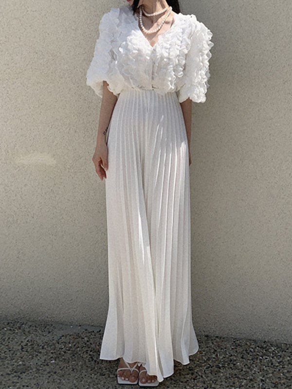 Дълга плисирана пола с 3D ефект и намачкана текстура, полиестерна смес (30-50%), ретро стил