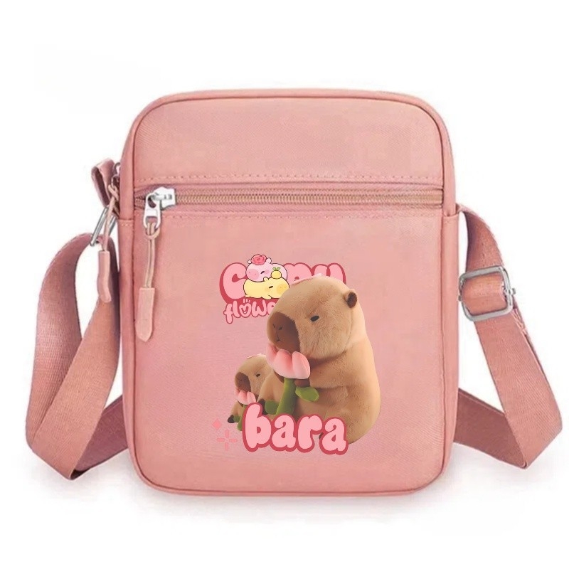 Geantă de umăr pătrată unisex cu imprimeu Capybara, PVC ultra-ușor, model anime, stil copilăros, personalizabilă
