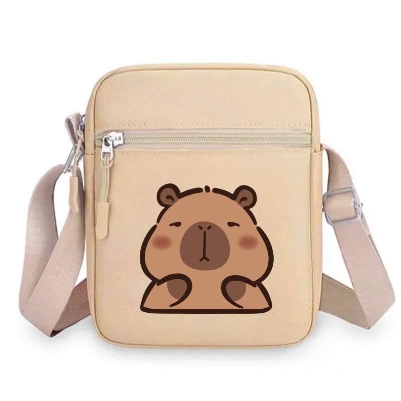 Geantă de umăr pătrată unisex cu imprimeu Capybara, PVC ultra-ușor, model anime, stil copilăros, personalizabilă