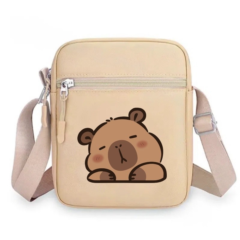 Geantă de umăr pătrată unisex cu imprimeu Capybara, PVC ultra-ușor, model anime, stil copilăros, personalizabilă