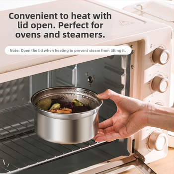 Кръгла кутия за обяд от 304 неръждаема стомана със силиконова капачка – хранителен клас, запечатана, запазва свежестта на храната