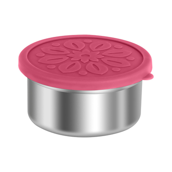 Кръгла кутия за обяд от 304 неръждаема стомана със силиконова капачка – хранителен клас, запечатана, запазва свежестта на храната