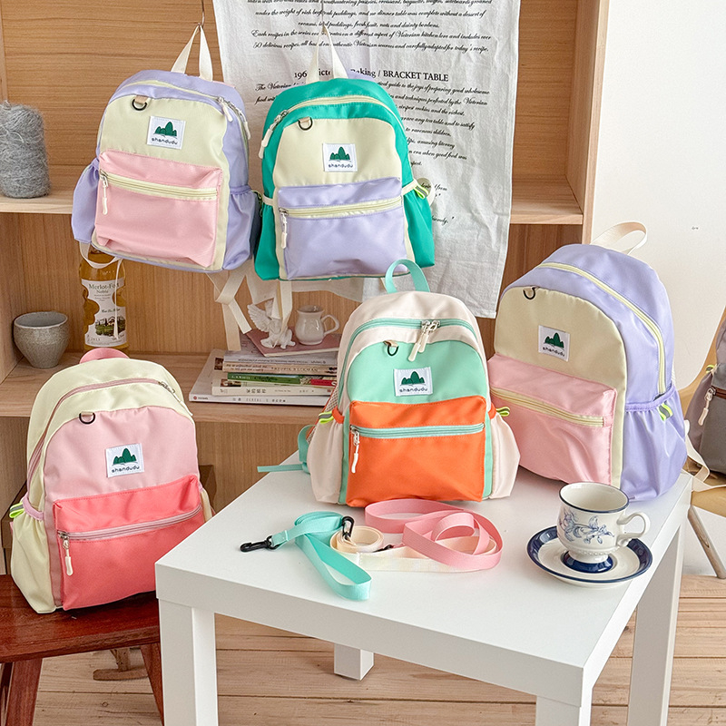 Dječji ruksak protiv gubitka s patchwork dizajnom, ultra lagan od Oxford materijala, nylon podstava i ergonomsko stražnji panel za učenike osnovne škole