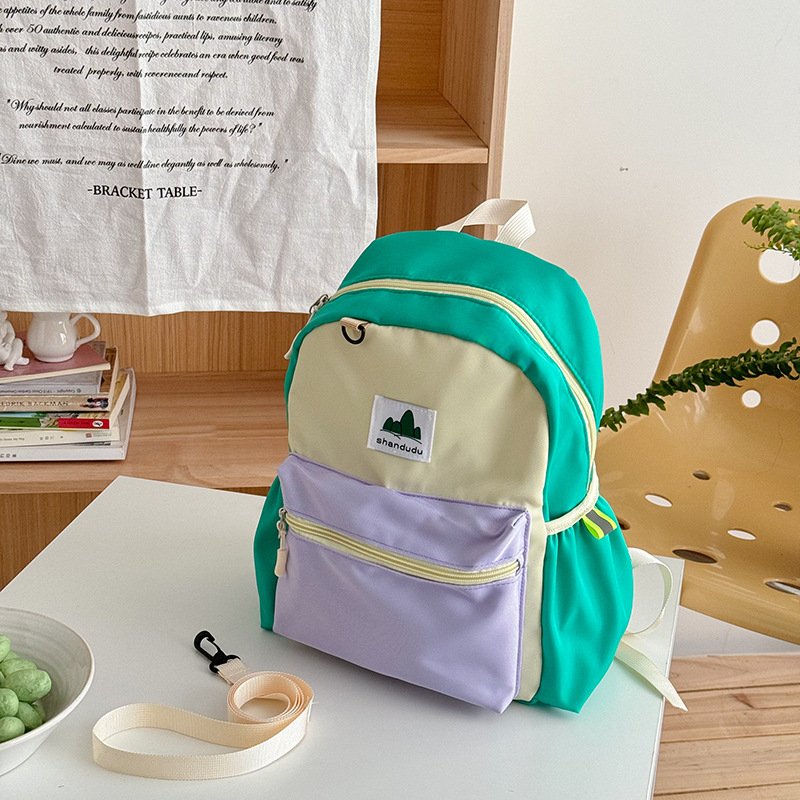 Dječji ruksak protiv gubitka s patchwork dizajnom, ultra lagan od Oxford materijala, nylon podstava i ergonomsko stražnji panel za učenike osnovne škole