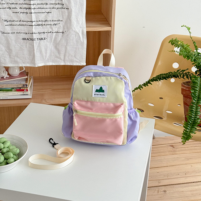 Dječji ruksak protiv gubitka s patchwork dizajnom, ultra lagan od Oxford materijala, nylon podstava i ergonomsko stražnji panel za učenike osnovne škole