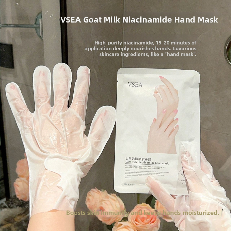 Nikotinamid kézmaszk kecsketejjel és rozmarin-kivonattal, hidratáló és fényesítő bőrtónus, 40 g