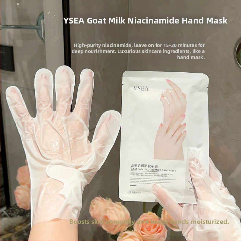 Nikotinamid kézmaszk kecsketejjel és rozmarin-kivonattal, hidratáló és fényesítő bőrtónus, 40 g