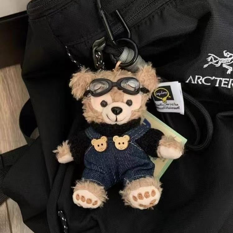 Αρκουδάκι plush κρεμαστό για διακόσμηση ζώνης αυτοκινήτου – καρτούν στυλ, 14+ ετών, υπερ-μαλακό κοντό βελούδινο ύφασμα, γέμισμα PP βαμβάκι, προσαρμοσμένα δείγματα