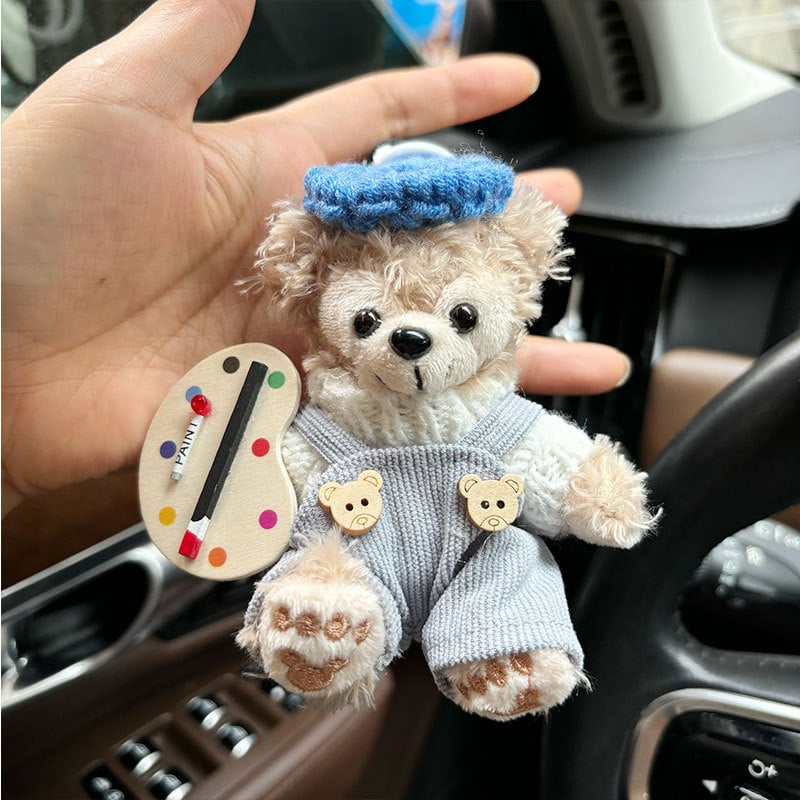 Αρκουδάκι plush κρεμαστό για διακόσμηση ζώνης αυτοκινήτου – καρτούν στυλ, 14+ ετών, υπερ-μαλακό κοντό βελούδινο ύφασμα, γέμισμα PP βαμβάκι, προσαρμοσμένα δείγματα