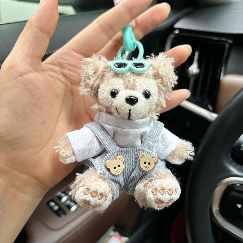 Αρκουδάκι plush κρεμαστό για διακόσμηση ζώνης αυτοκινήτου – καρτούν στυλ, 14+ ετών, υπερ-μαλακό κοντό βελούδινο ύφασμα, γέμισμα PP βαμβάκι, προσαρμοσμένα δείγματα