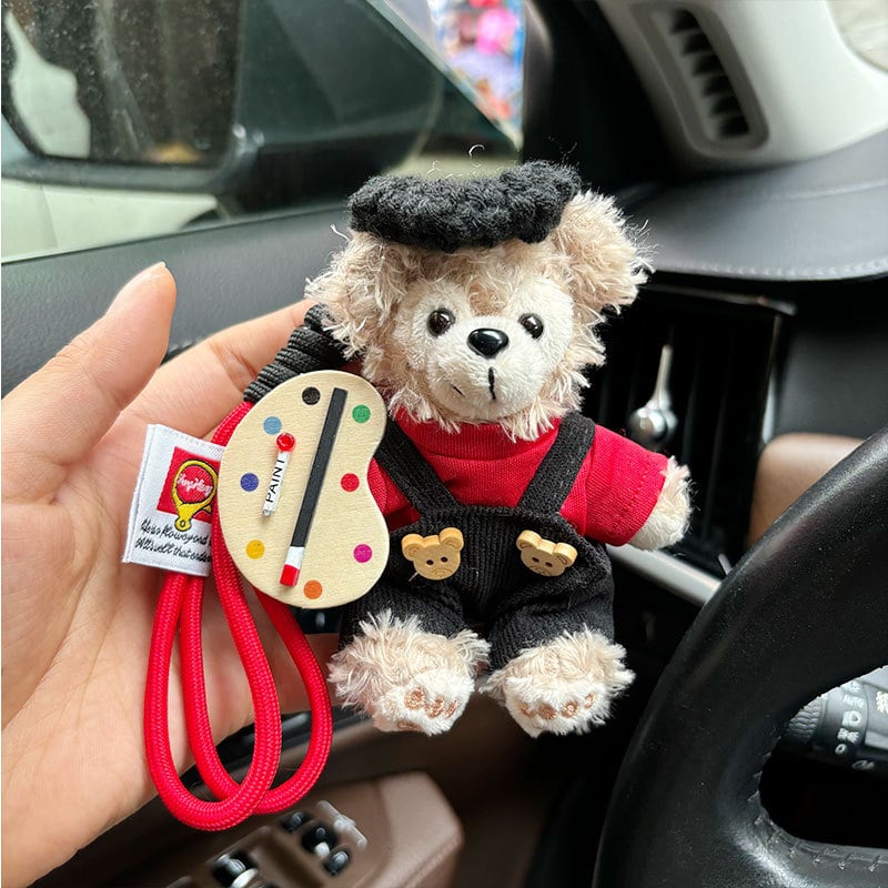 Αρκουδάκι plush κρεμαστό για διακόσμηση ζώνης αυτοκινήτου – καρτούν στυλ, 14+ ετών, υπερ-μαλακό κοντό βελούδινο ύφασμα, γέμισμα PP βαμβάκι, προσαρμοσμένα δείγματα