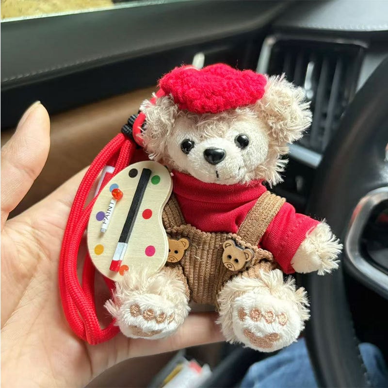 Αρκουδάκι plush κρεμαστό για διακόσμηση ζώνης αυτοκινήτου – καρτούν στυλ, 14+ ετών, υπερ-μαλακό κοντό βελούδινο ύφασμα, γέμισμα PP βαμβάκι, προσαρμοσμένα δείγματα