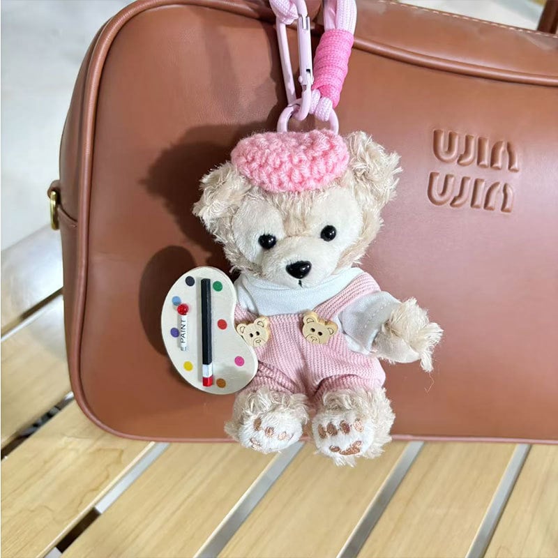 Αρκουδάκι plush κρεμαστό για διακόσμηση ζώνης αυτοκινήτου – καρτούν στυλ, 14+ ετών, υπερ-μαλακό κοντό βελούδινο ύφασμα, γέμισμα PP βαμβάκι, προσαρμοσμένα δείγματα