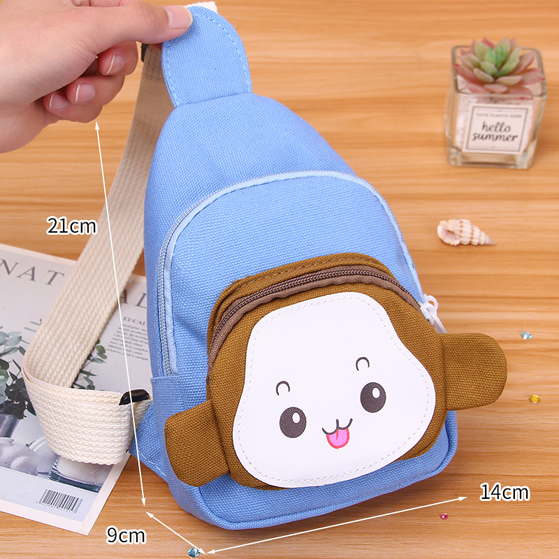 Dječja crossbody torba – motiv Mali majmun, platno, podstava od najlona, dječji sladak stil