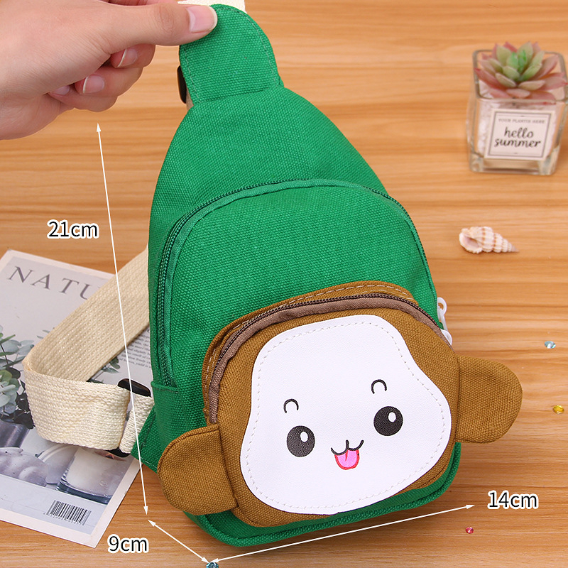Dječja crossbody torba – motiv Mali majmun, platno, podstava od najlona, dječji sladak stil