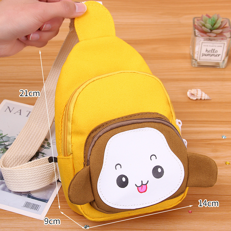 Dječja crossbody torba – motiv Mali majmun, platno, podstava od najlona, dječji sladak stil