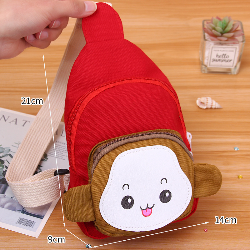 Dječja crossbody torba – motiv Mali majmun, platno, podstava od najlona, dječji sladak stil