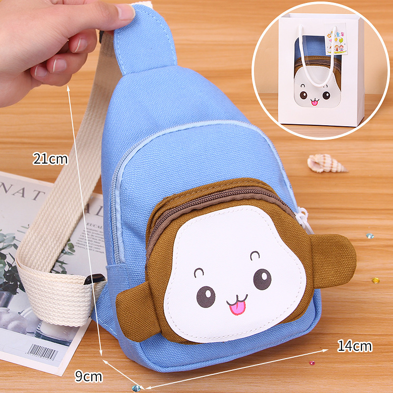 Dječja crossbody torba – motiv Mali majmun, platno, podstava od najlona, dječji sladak stil