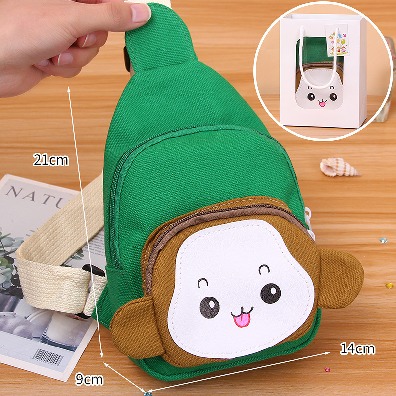Dječja crossbody torba – motiv Mali majmun, platno, podstava od najlona, dječji sladak stil