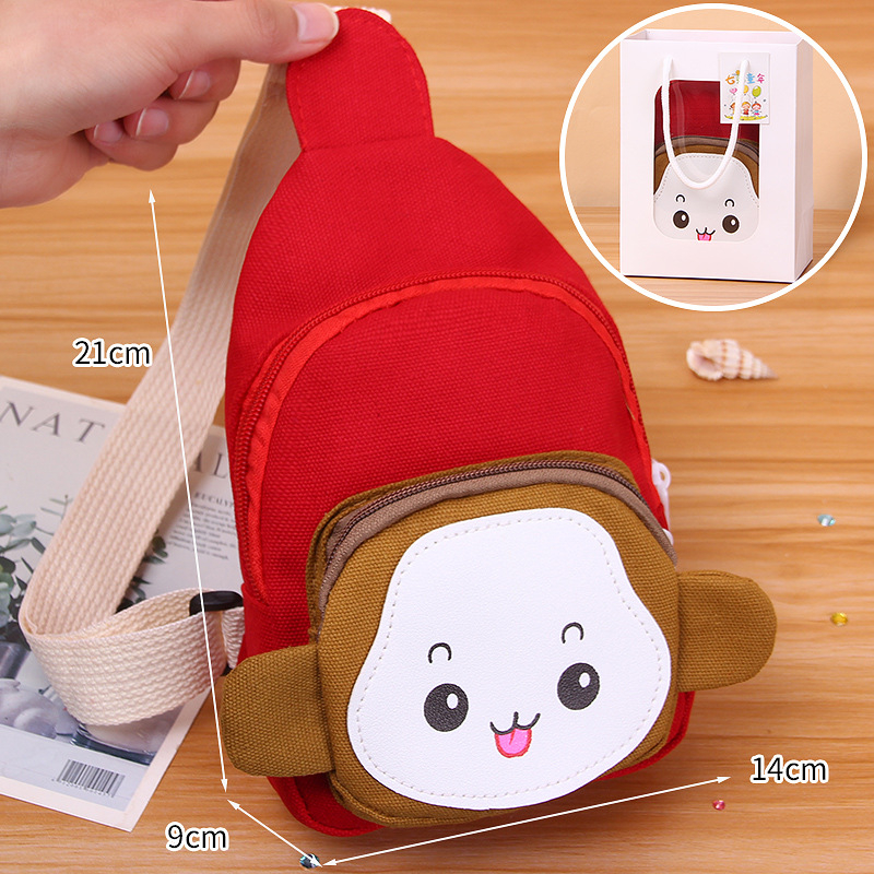 Dječja crossbody torba – motiv Mali majmun, platno, podstava od najlona, dječji sladak stil