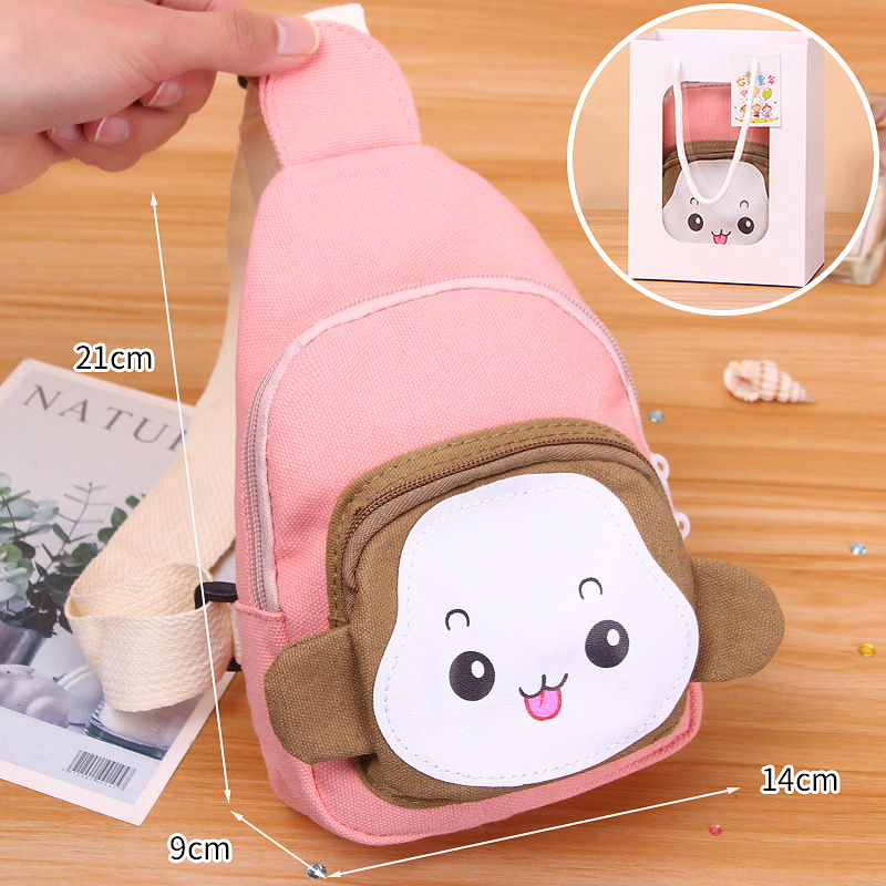 Dječja crossbody torba – motiv Mali majmun, platno, podstava od najlona, dječji sladak stil