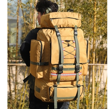 Σακίδιο πλάτης σε στρατιωτικό στυλ για υπαίθριες δραστηριότητες, κατασκήνωση και ταξίδια, ύφασμα Oxford, αδιάβροχο, ανθεκτικό, με δυνατότητα επέκτασης, γεωμετρικό μοτίβο