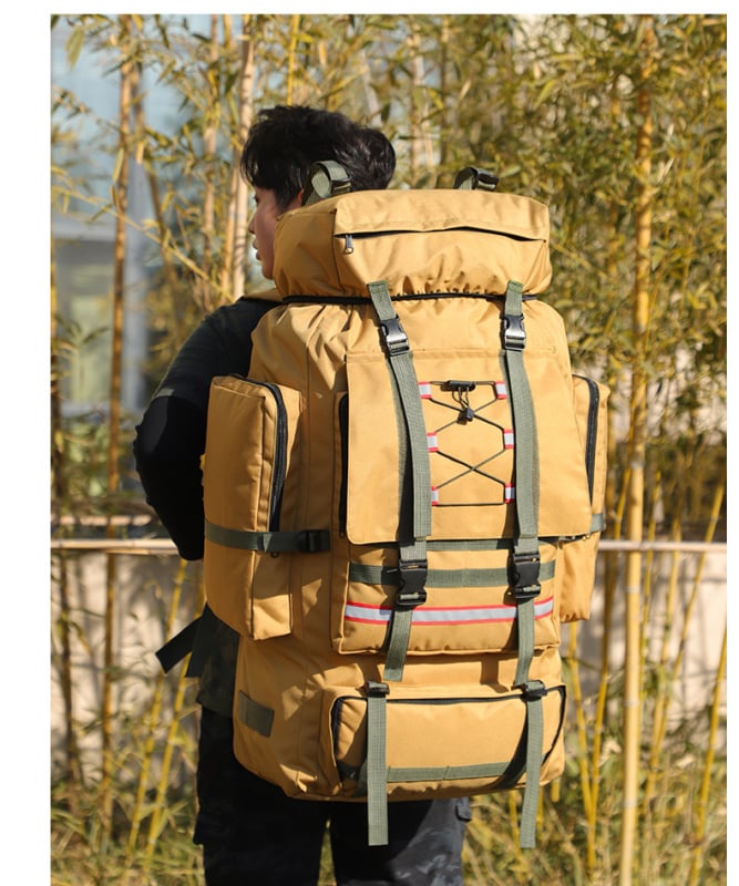 Σακίδιο πλάτης σε στρατιωτικό στυλ για υπαίθριες δραστηριότητες, κατασκήνωση και ταξίδια, ύφασμα Oxford, αδιάβροχο, ανθεκτικό, με δυνατότητα επέκτασης, γεωμετρικό μοτίβο