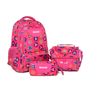 Set od tri školske ruksake za učenike osnovne i srednje škole, unisex, lagana Oxford tkanina, veliki kapacitet, prozračni i smanjenje tereta, naramenice s zrakom zraka, geometrijski uzorak