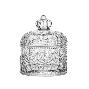 Recipient de zahăr din sticlă cu capac – stil european, recipient transparent de depozitare, cutie de bijuterii ușor luxoasă, 301-500 ml