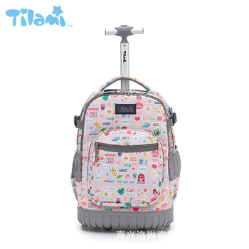 Tilami Σχολικό σακίδιο με προστασία της σπονδυλικής στήλης και μείωση βάρους, αναβαθμισμένο μοντέλο με μονοτροχό, για μαθητές Δημοτικού και Γυμνασίου