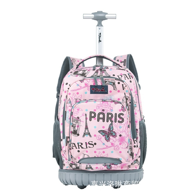 Tilami Σχολικό σακίδιο με προστασία της σπονδυλικής στήλης και μείωση βάρους, αναβαθμισμένο μοντέλο με μονοτροχό, για μαθητές Δημοτικού και Γυμνασίου